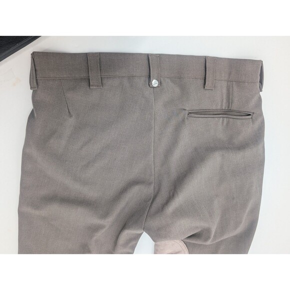 American Jods Jodhper Khaki Breecher Equestrian Pants Leather Patches USA Sz 32 - Picture 8 of 13